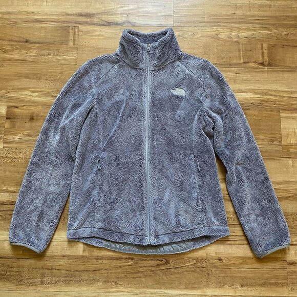 THE NORTH FACE M Gray Osito II Women Full Zip Fuzzy Soft High Pile Fleece Jacket - Picture 6 of 16